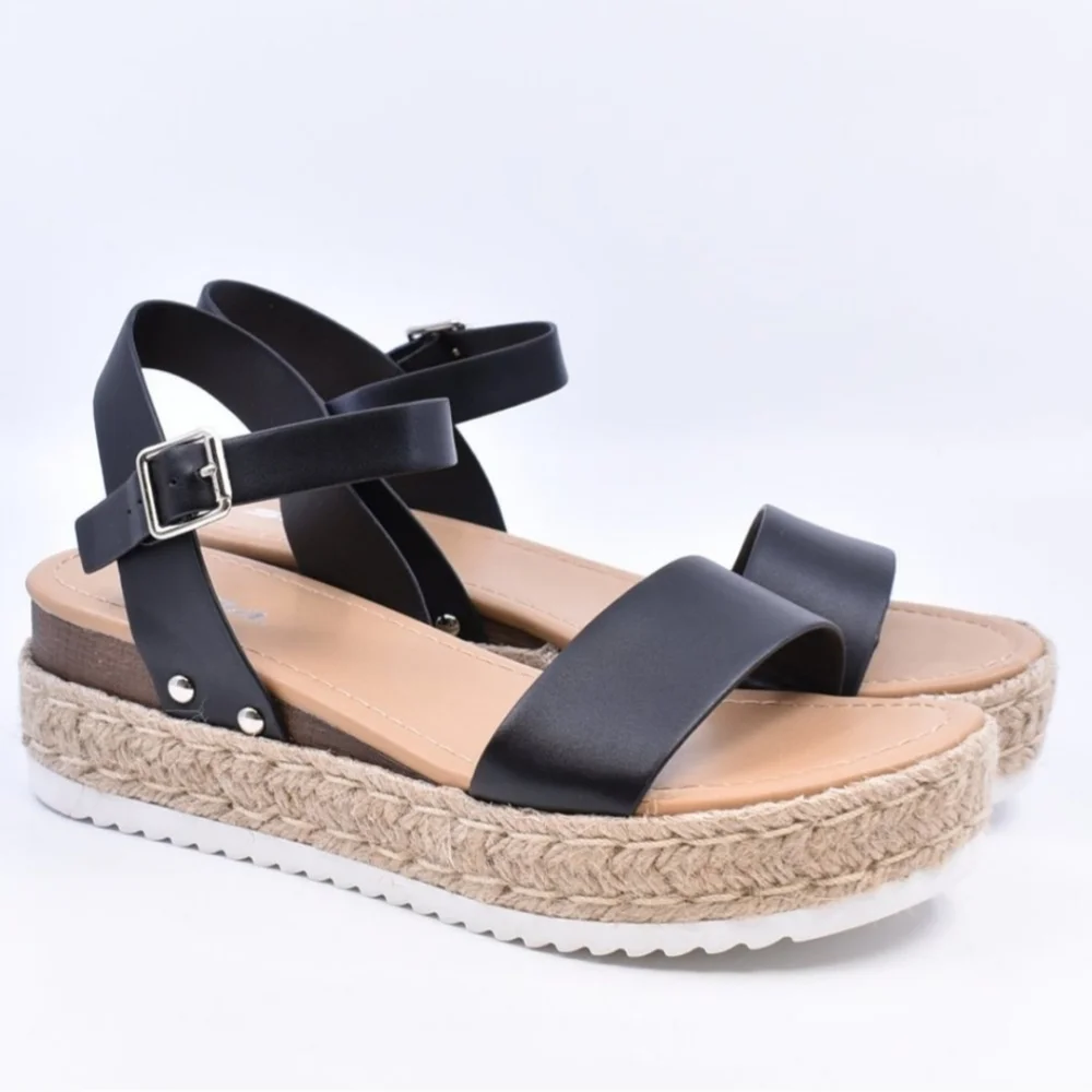 Black Espadrilles Sandals Size 11
